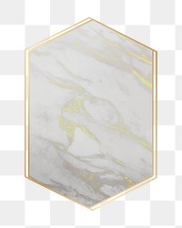 Aesthetic marble png hexagon, geometric shape, transparent background