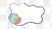 PNG rainbow hand badge, LGBTQ+ illustration transparent background