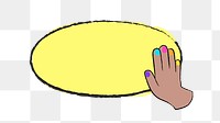 PNG hand badge, self care & beauty illustration design element transparent background