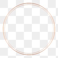 Golden frame png, circle, design element, transparent background