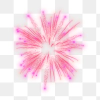 Pink firework png collage element, transparent background