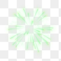 Green firework png collage element, transparent background