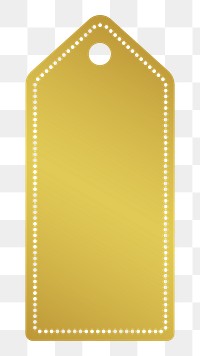 PNG metallic gold price tag, simple banner label transparent background