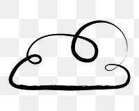 Cloud doodle png, transparent background
