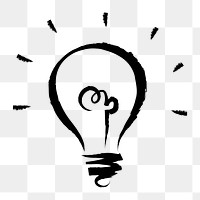 Png thinking light bulb, transparent background