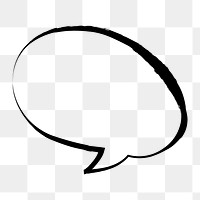 Speech bubble png doodle, transparent background