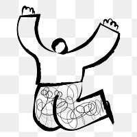 Png jumping man illustration, transparent background