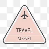 PNG pink triangle airport sign, transparent background