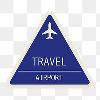 PNG blue airport sign element, transparent background