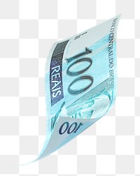 PNG Brazil 100 real bank note, transparent background