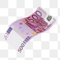 Png 500 Euros bank note, transparent background