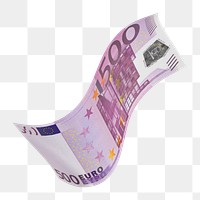 Png 500 Euros bank note, transparent background