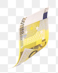 Png 200 Euros bank note, transparent background