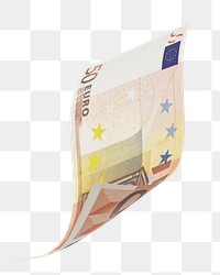 Png 50 Euros bank notes, transparent background