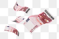 Png 10 Euros bank notes, transparent background