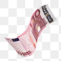 Png 10 Euros bank note, transparent background