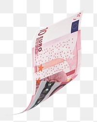 Png 10 Euros bank note, transparent background