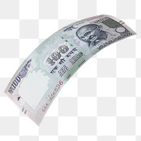 Png Indian 100 Rupees bank note, transparent background