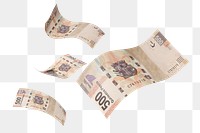 Png Mexican 500 pesos bank notes, transparent background