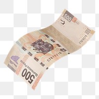 Png Mexican 500 pesos bank note, transparent background