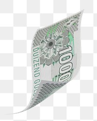 Png Netherlands 1000 gulden bank note, transparent background