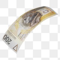 Png 200 Polish złotych bank note, transparent background