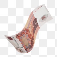 Png 5000 Russian ruble bank note, transparent background