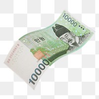 Png 10000 Korean won bank note, transparent background