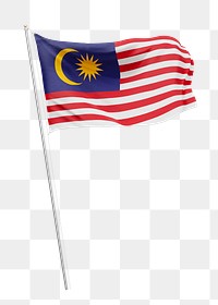 Png flag of Malaysia collage element, transparent background