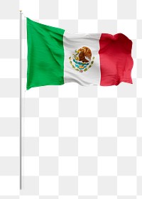 Png flag of Mexico collage element, transparent background