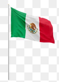 Png flag of Mexico collage element, transparent background