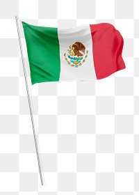 Png flag of Mexico collage element, transparent background