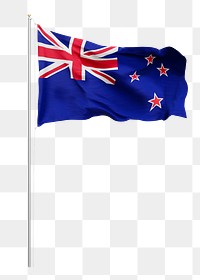 Png flag of New Zealand collage element, transparent background