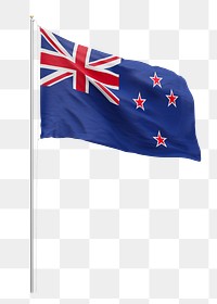 Png flag of New Zealand collage element, transparent background