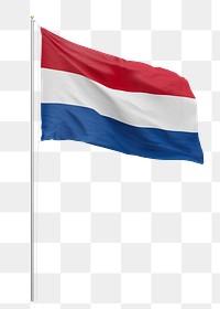 Png flag of Netherlands collage element, transparent background