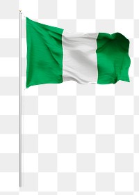 Png flag of Nigeria collage element, transparent background