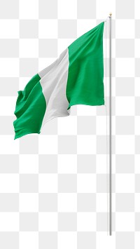 Png flag of Nigeria collage element, transparent background