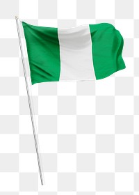 Png flag of Nigeria collage element, transparent background