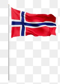 Png flag of Norway collage element, transparent background