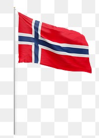 Png flag of Norway collage element, transparent background