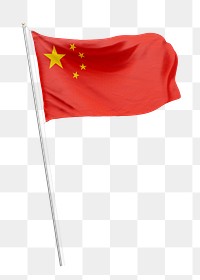 Png Chinese flag collage element, transparent background