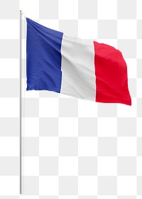 Png flag of France collage element, transparent background