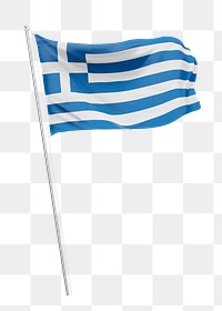 Png Greek flag collage element, transparent background