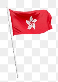 Png flag of Hong Kong collage element, transparent background