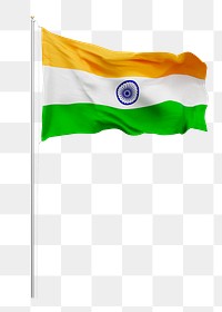 Png flag of India collage element, transparent background