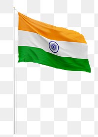 Png flag of India collage element, transparent background