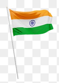 Png flag of India collage element, transparent background