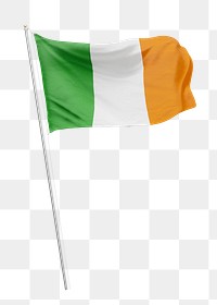 Png flag of Ireland collage element, transparent background