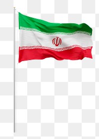 Png flag of Iran collage element, transparent background