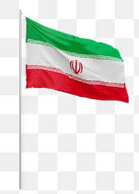 Png flag of Iran collage element, transparent background